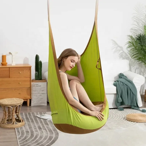 Silla Columpio Portátil para Interiores y Exteriores, Silla Colgante con Doble Bolsillo, Hamaca con Almohada Inflable - Product Image 1