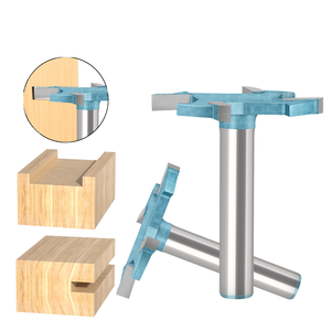 Mata bor tipe T 4 pisau, pemotong penggilingan 6mm 1/4 batang membersihkan bawah, pemotong penggilingan, alat pertukangan <span class=keywords><strong>Router</strong></span> Set Bit - Product Image 1