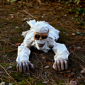 Décorations d'Halloween en plastique : Mummies, Fantômes rampants et Zombies à commande vocale, alimentés par piles, pour maisons hantées et festivals - Product Image 2