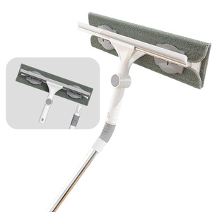 Bán Buôn 2in1 Xách Tay Dài Xử Lý Kính Thiên Văn Công Cụ Làm Sạch Sợi Nhỏ Lau <span class=keywords><strong>Scraper</strong></span> Cửa Sổ Xe Kính Làm Sạch Nhà Làm Sạch - Product Image 1