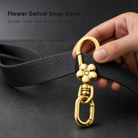 Porte-clés en métal en forme de fleur avec mousqueton pivotant, crochet pour sac, accessoire de bagage