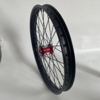 Ensemble de jantes à rayons courbés noirs pour moto tout-terrain Surron Light Bee, avant 19 1.4, arrière 16 2.15, moyeu rouge, sans pneu