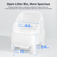 Bac à litière pour chat entièrement automatique, intelligent, autonettoyant, extra large, anti-éclaboussures, toilette électrique pour animaux de compagnie avec contrôle des odeurs