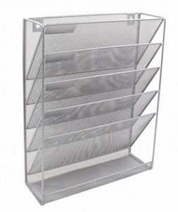 Mesh Documents Magazine Letter File Sorter <b>Rack</b> Holder <b>Storage</b> Organizer Hanging <b>Wall</b> Mount Vertical Tiered Metal Document Trays - Product Image 4