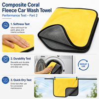 Serviette en microfibre polaire corail composite 800 GSM en gros, tissu de séchage pour le detailing, approvisionnement direct usine