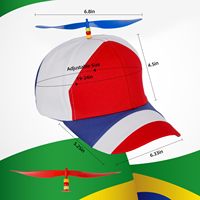 Gorra de Béisbol de Moda de Calidad, 6 Paneles, Dos Tonos, Visera Curva, Estructurada, Colorida, con Hélice, Divertida, Ajustable, con Diseño de Helicóptero
