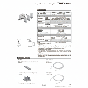 Régulateur de pression électro-pneumatique compact SMC Pneumatics ITV0030-3CN - Product Image 1