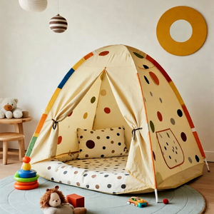 Qualità Premium Tenda portatile per bambini che giocano a <span class=keywords><strong>casa</strong></span> della tenda di Design nuovo Teepee per interni/esterni tende giocattolo morbido per bambini e ragazze - Product Image 1