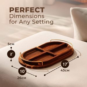 Oval solid wood <b>tray</b> with handles, fruit and dessert plate, breakfast food <b>tray</b>, dry brewing plate, coaster, <b>tea</b> <b>tray</b>, - Product Image 3