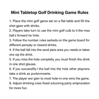 Mini jeu de golf de table en plastique, jeu interactif amusant avec verres à shot, portable et multifonctionnel pour les soirées.