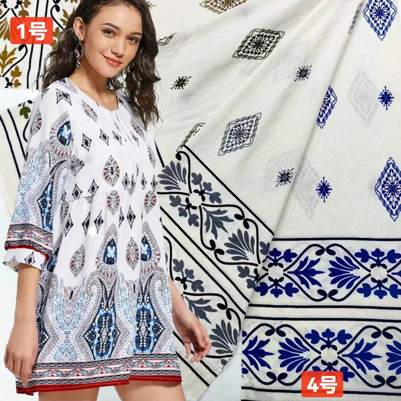OEM ODM Free Sample Rayon Nylon Garment Fabric Viscose Rayon Woven Printed Fabric Wholesale
