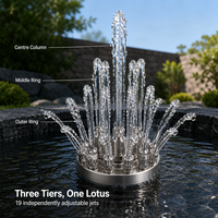 Fontaine à fleurs écologique à trois niveaux, buse en laiton et acier inoxydable, programmable, faible bruit, pression de 15 pa, garantie de 5 ans