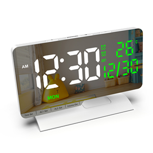 2026 Mới Nhất Thông Minh Bảng Đồng Hồ Hộ Gia Đình Kỹ Thuật Số Gương Hiển Thị Với Dst Nhiệt Độ LED Tuần/Tháng/Ngày Máy Tính Để Bàn Đồng Hồ Báo Thức - Product Image 2