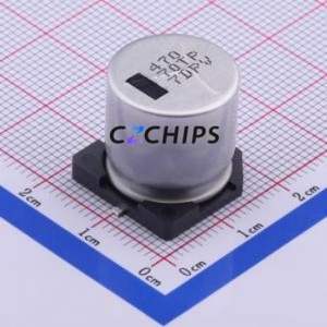 ตัวเก็บประจุอิเล็กโทรไลต์อะลูมิเนียมแบบ SMD รุ่น EEETP70471M, ขนาด D16xL16.5 มม., ความจุ 470uF, ค่าความคลาดเคลื่อน 20%, แรงดัน 70V, กระแสไฟ 1.9A-100kHz - Product Image 1