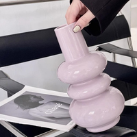 Vase de table pour salon, décoration d'intérieur, fleurs, style chinois luxueux, vase en cristal violet créatif