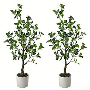Bonsái artificial de ficus, árbol de baniano artificial en maceta, hojas en forma de corazón - Product Image 6