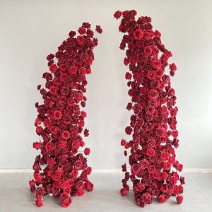 Cổng hoa giả bán buôn A-HOA033, phông nền cổng hoa, cổng hoa hình sừng, cổng hoa hồng lụa, bó hoa trang trí đám cưới - Product Image 4