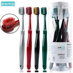 Brosse à dents esthétique à tête large coréenne, brosses à dents de voyage sélectionnées pour les couples, ions argent, poils doux - Product Image 3