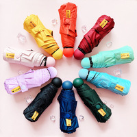 Parapluie de poche portable mini haut de gamme pour affaires, protection solaire UPF 50+, pliable, ouverture rapide, idéal voyage