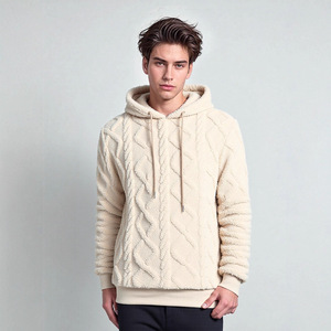 Sweat à capuche en polaire pour homme, couleur unie, coupe ample, longueur normale, 100% polyester, sweat à capuche chaud pour l'automne et l'hiver - Product Image 3