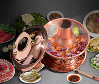 Réchaud à fondue en cuivre pour restaurant chinois traditionnel, buffet, cuisinière à induction, léger, capacité de 3 à 5 litres, couvercle en cuivre