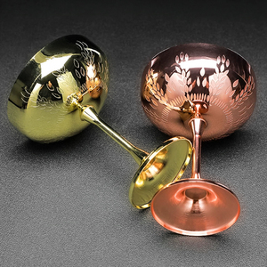 Calice da Cocktail in Acciaio Inox Oro Rosa 250ml 8oz con Motivo Inciso Personalizzabile per Bar e Ristoranti - Product Image 5