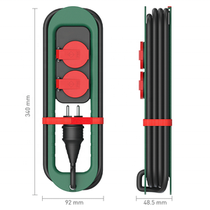 Eu Schuk <span class=keywords><strong>PP</strong></span> 2 saídas aterrado ao ar livre 3.2m preto power strip cabo à prova de intempéries tomada com caixa impermeável IP44 - Product Image 1