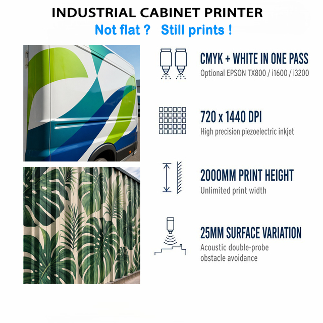 High Definition Sharp Text Industrial Cabinet UV Wall Printer - Dual Epson Heads Automatic Vertical Mural Machine