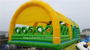Château gonflable de saut gonflable, Long, en PVC, vert, avec Course d'obstacle, pour enfants - Product Image 3