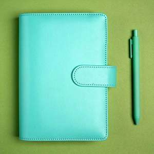 Libreta de Cuero PU con Cubierta Vacía A5/A6, Estilo Macaron, Hojas Sueltas, Diseño de 6 Anillas, 60 Páginas, Tendencia Creativa - Product Image 6