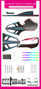 Éclairage LED intérieur de mise à niveau OEM SJC pour les modèles <span class=keywords><strong>Audi</strong></span> A7 C7 2011-2018 - Accessoires de garniture d'éclairage ambiant Symphony 64 couleurs - Product Image 5