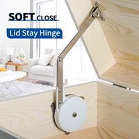 Charnières à fermeture amortie en zinc pour coffres de rangement en bois, bancs, construction en cèdre, robustes et sécurisés, pour usage en entrée, salle de sport, cuisine