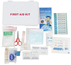 Trousse de premiers soins miniature en plastique rouge et blanc, imperméable, pour la maison, le bureau, la voiture, avec fournitures médicales pour la survie en plein air - Product Image 2