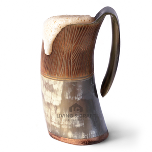 Fournisseur indien de mugs vikings traditionnels en corne naturelle avec gravure artisanale pour vaisselle rustique au meilleur prix du marché - Product Image 4