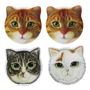 Set di sottobicchiere in ceramica bianca con Logo fai da te personalizzato stampa UV simpatico gatto con gatto in ceramica per bevande uso domestico - Product Image 3