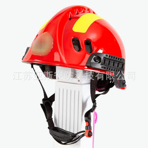 Casque de sauvetage pour pompiers Yasyan F2, rouge, en fibre de verre, durable, protection d'urgence - Product Image 2