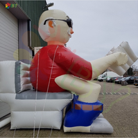 Homme gonflable géant de dessin animé Abraham gonflable de BOYAN avec le ballon de la Hollande de pistolet à vendre