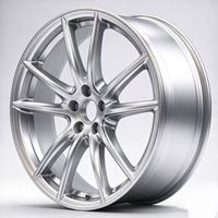 Jantes forgées à 5 branches brossées et polies argentées, 19-24 pouces, PCD personnalisé pour voitures de sport Porsche