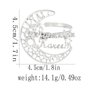 Nouveau <span class=keywords><strong>Ramadan</strong></span> lune rond de serviette or métal diamants boucles de serviette pour la décoration du <span class=keywords><strong>Ramadan</strong></span> - Product Image 6