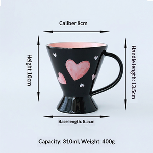 Shangen Porcelain Goblet Coffee Mug Waist-Thin High-Foot Design Modern <b>Simple</b> Style <b>Microwave</b> Dishwasher Safe High Temperature - Product Image 5