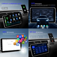 Podofo 10 "4 + 64G Android 1Din Radio rotative Carplay Autoradio Android Auto GPS WiFi BT FM RDS Enregistreur inversé OEM/ODM Usine