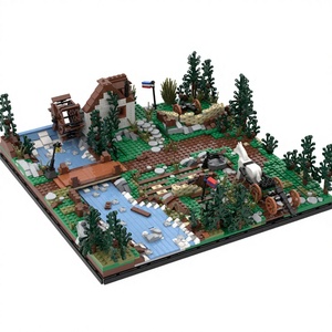 Scène de Forteresse de la Seconde Guerre Mondiale, Ruines des Tranchées Allemandes, Soldats Soviétiques, Pistolets à Canon Lourds, Blocs de Construction en Plastique ABS, Jouets - Product Image 1