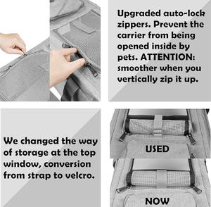 Yumuşak Kenarlı Pamuklu Evcil Hayvan Tasması Gizlilik Taşıyıcısı Fermuarlı Orta/Büyük Kediler Küçük Köpekler için-Konfor Kayışı Seyahat Gizlilik Koruması - Product Image 3