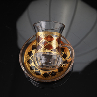 12 pièces tasse à thé et soucoupe Style arabe avec décalque fait à la main tasse à thé et tasse à café ensembles tasse à thé turque