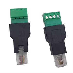 Adaptateur <span class=keywords><strong>RJ11</strong></span> 6P4C mâle vers borne à vis 4 broches, connecteur Ethernet à tête cristalline pour ligne téléphonique - Product Image 3