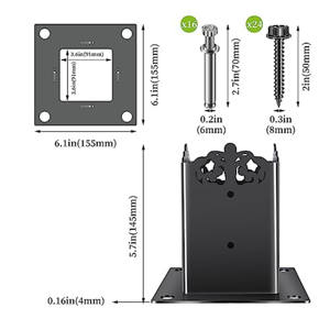 Wholesale Price Best Seller Carbon Steel Durable Powder Coated 2mm Coating Thickness Fence <strong>Post</strong> Anchor 4x4 Pergola <strong>Brackets</strong> 10ft - Product Image 3