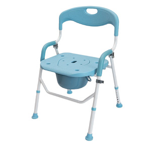 Chaise de douche réglable avec siège de toilette pour équipement de sécurité dans la salle de bain, dossier de 51 cm, largeur de 46 cm, hauteur de 74 à 84 cm - Product Image 2