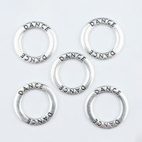 Fournisseurs de bijoux DIY en alliage de zinc électroplaqué, accessoires en forme de cercle avec inscription DANCE, pendentif anneau pour collier