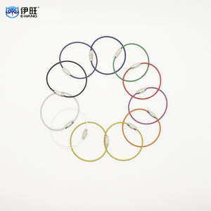 YIWANG couleur câble métallique vis anneau de verrouillage porte-clés en acier inoxydable personnalisé - Product Image 1