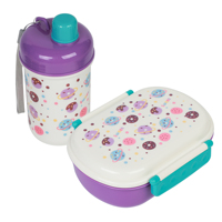 Boîte à lunch bento pour enfants avec 2 compartiments, boîte à lunch pour filles et garçons, bouteille d'eau en plastique, ensemble d'ustensiles pour les enfants de 3 à 12 ans, retour à l'école